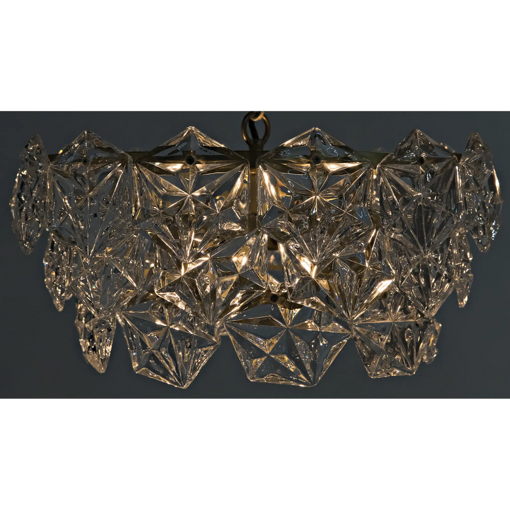 American Home Furniture | Noir - Neive Chandelier, Small, Metal with Brass Finish