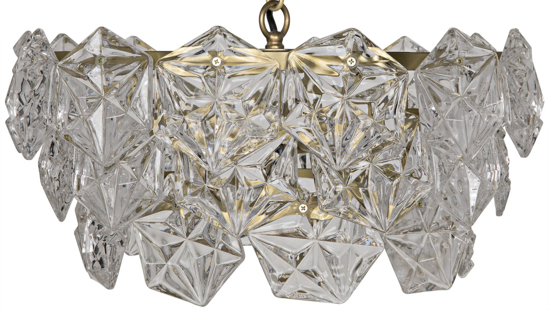 American Home Furniture | Noir - Neive Chandelier, Small, Metal with Brass Finish