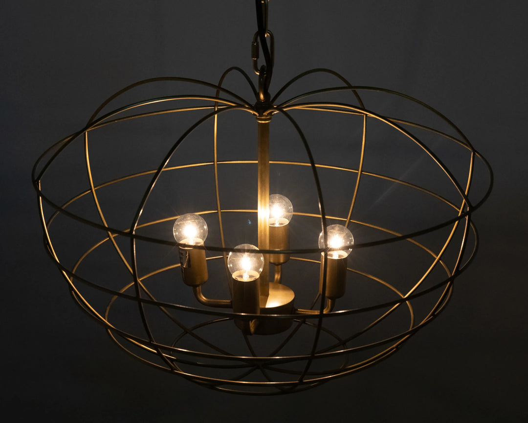 American Home Furniture | Noir - Mo Pendant, Metal with Brass Finish