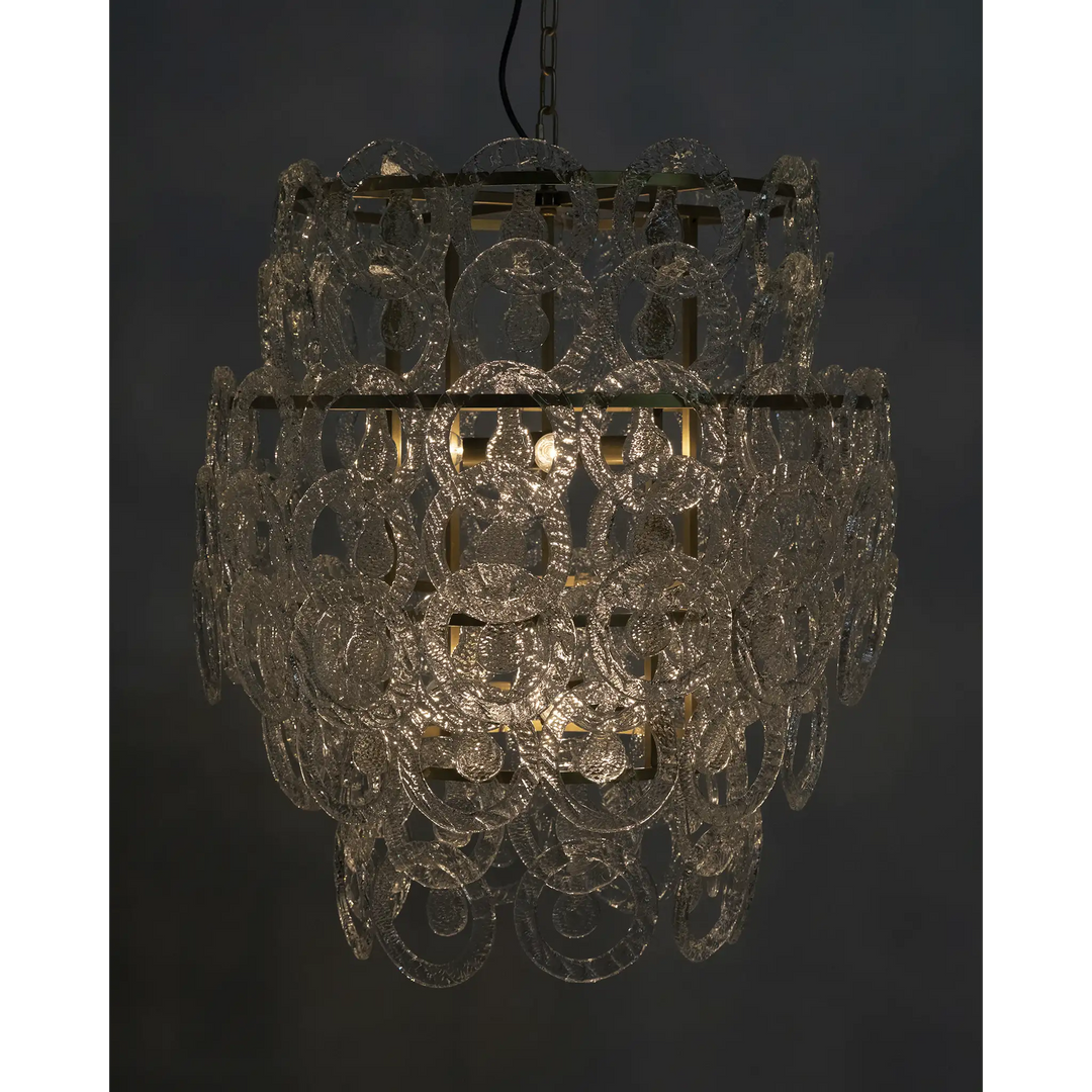 American Home Furniture | Noir - Quebec Chandelier, Metal with Brass Finish