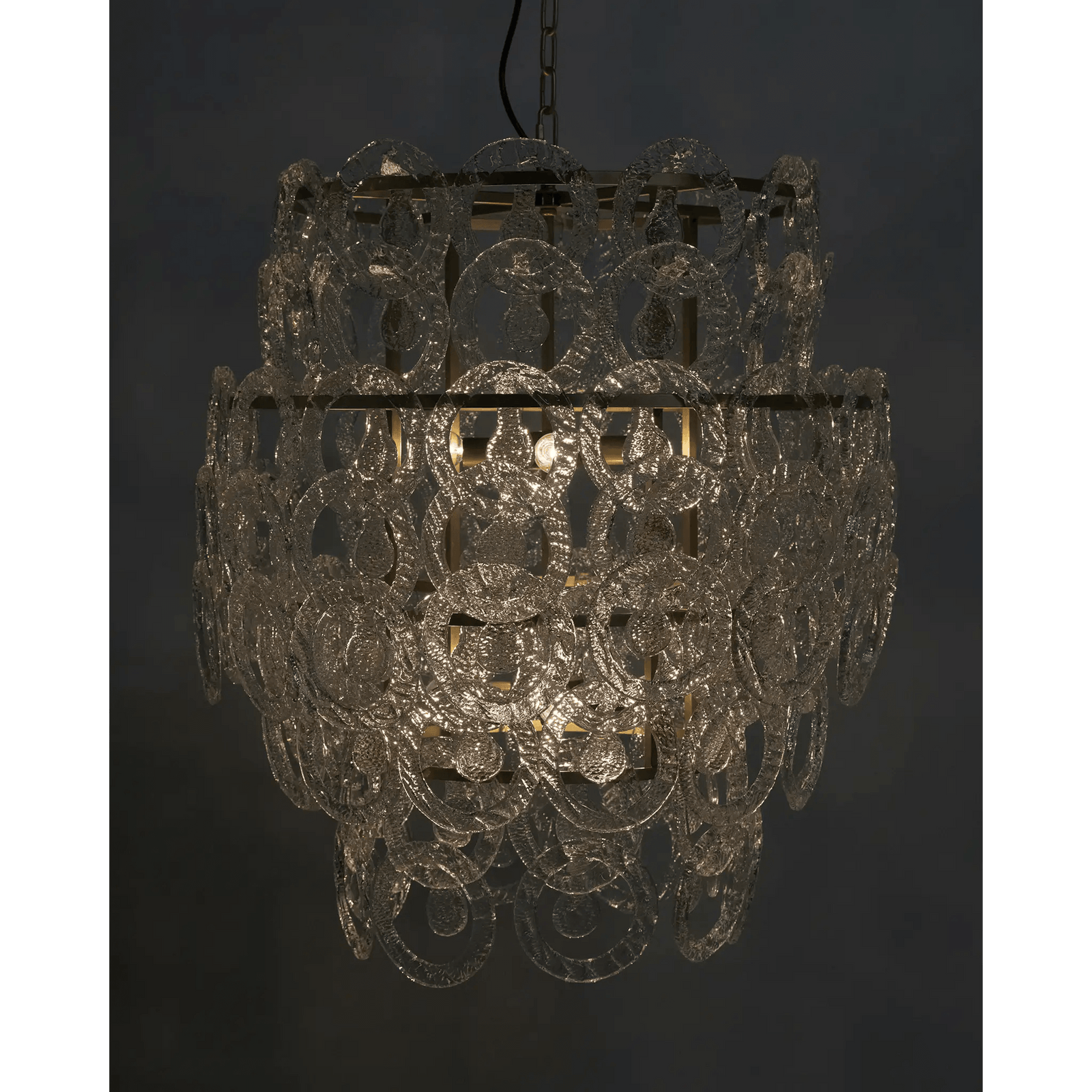 Noir Quebec Chandelier, Metal with Brass Finish CHANDELIERS