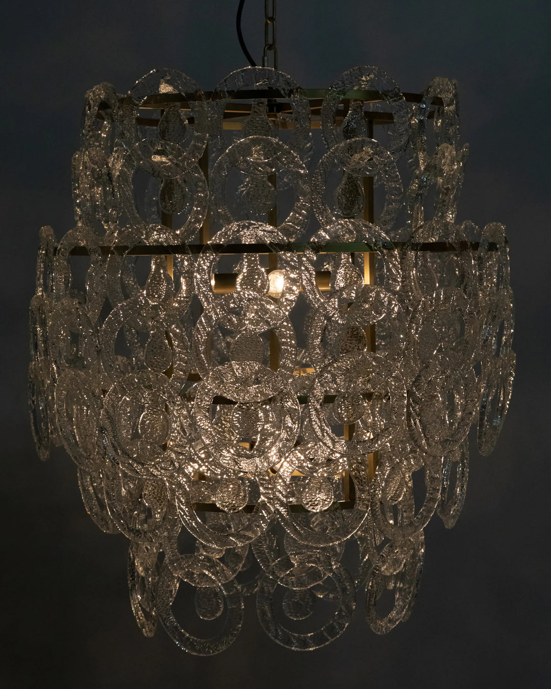 American Home Furniture | Noir - Quebec Chandelier, Metal with Brass Finish