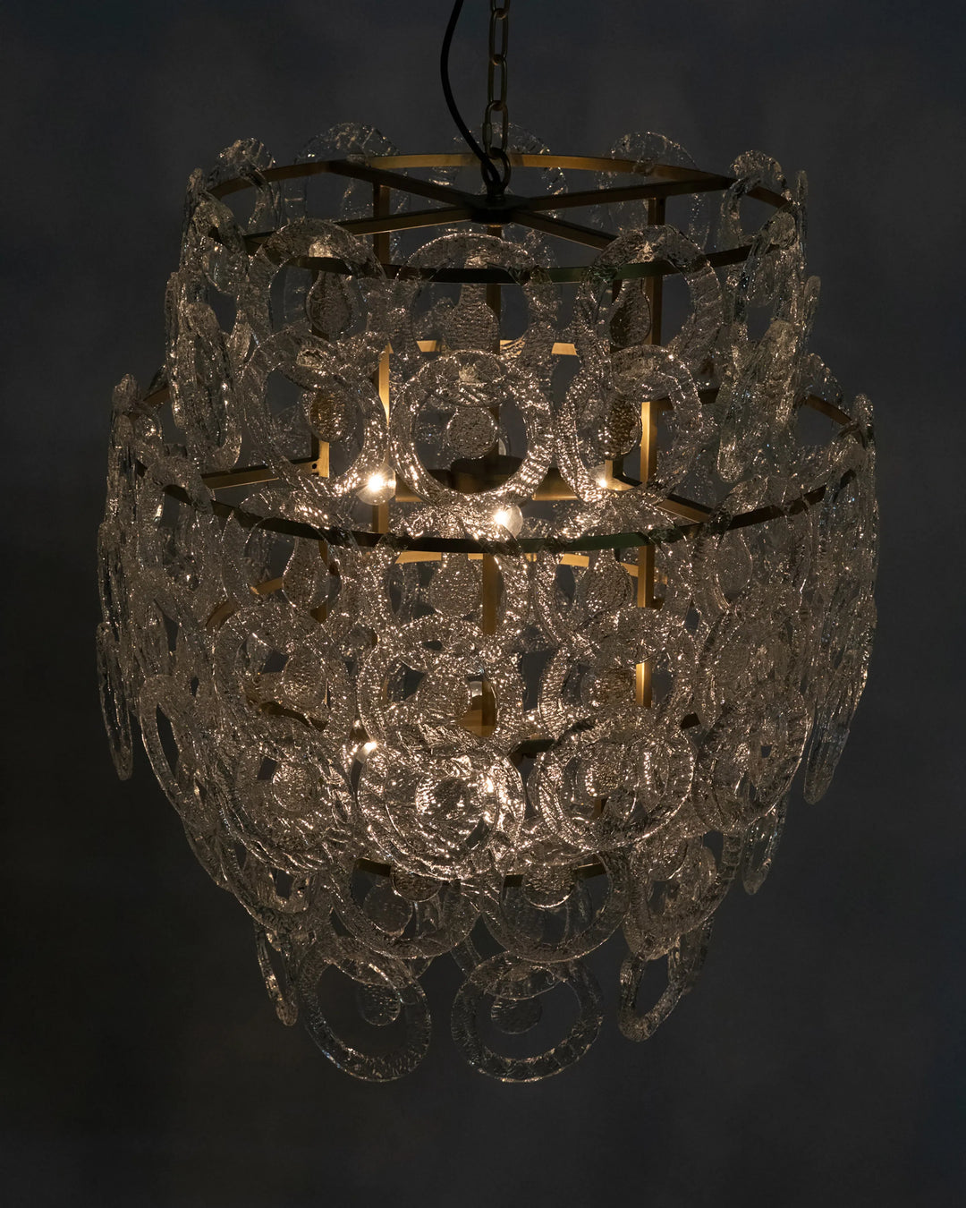 American Home Furniture | Noir - Quebec Chandelier, Metal with Brass Finish