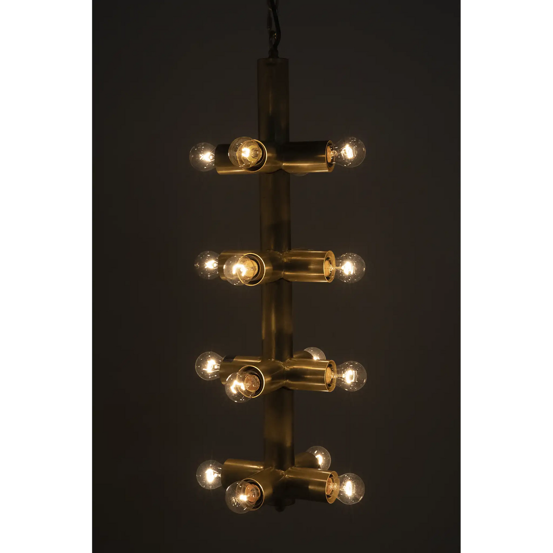 American Home Furniture | Noir - Axe Chandelier, Metal with Brass Finish