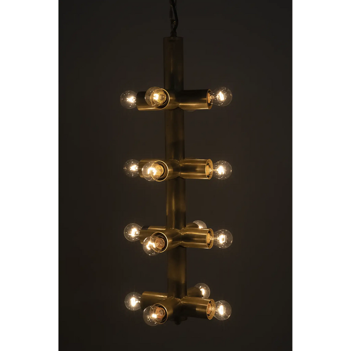 American Home Furniture | Noir - Axe Chandelier, Metal with Brass Finish