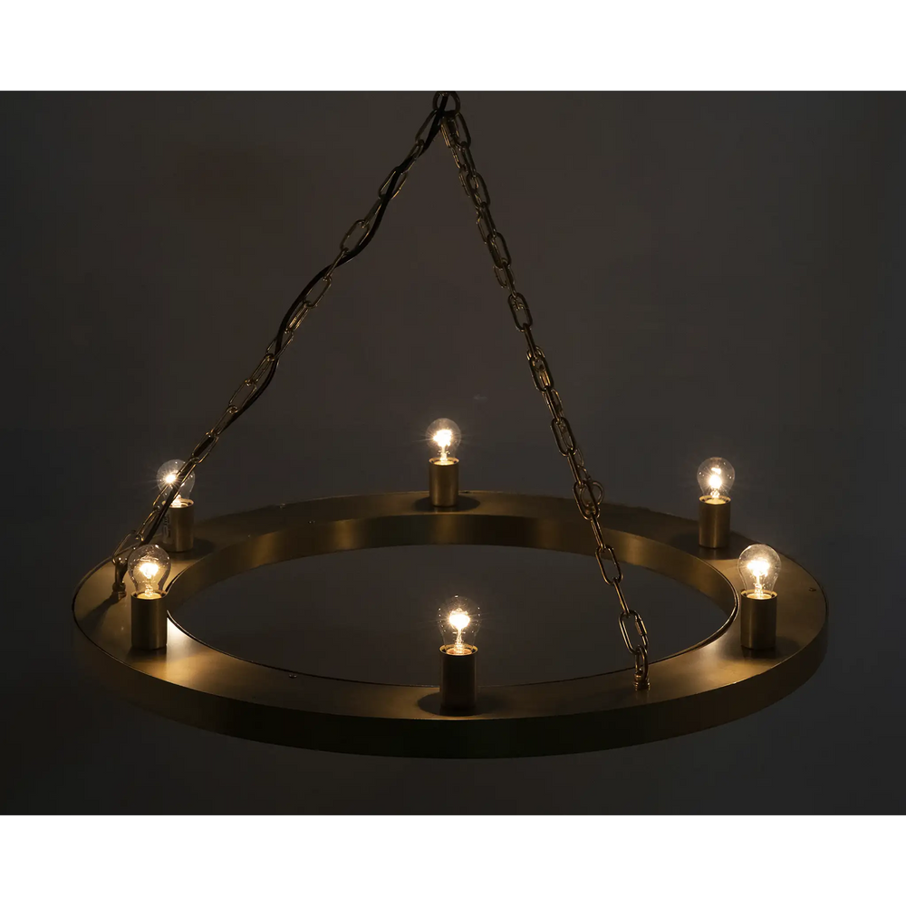 American Home Furniture | Noir - Ciro Chandelier, Metal with Brass Finish