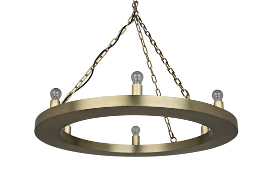 Noir Ciro Chandelier, Metal with Brass Finish CHANDELIERS
