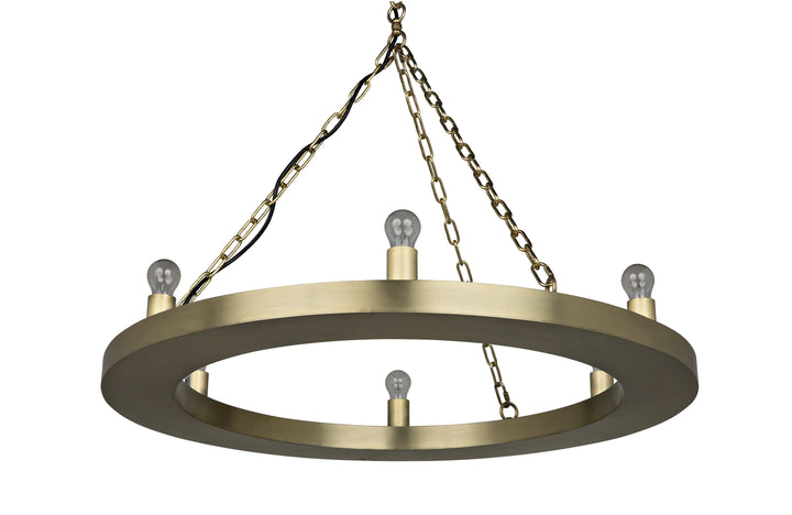 American Home Furniture | Noir - Ciro Chandelier, Metal with Brass Finish