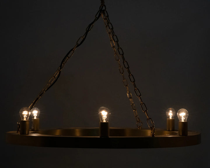 American Home Furniture | Noir - Ciro Chandelier, Metal with Brass Finish