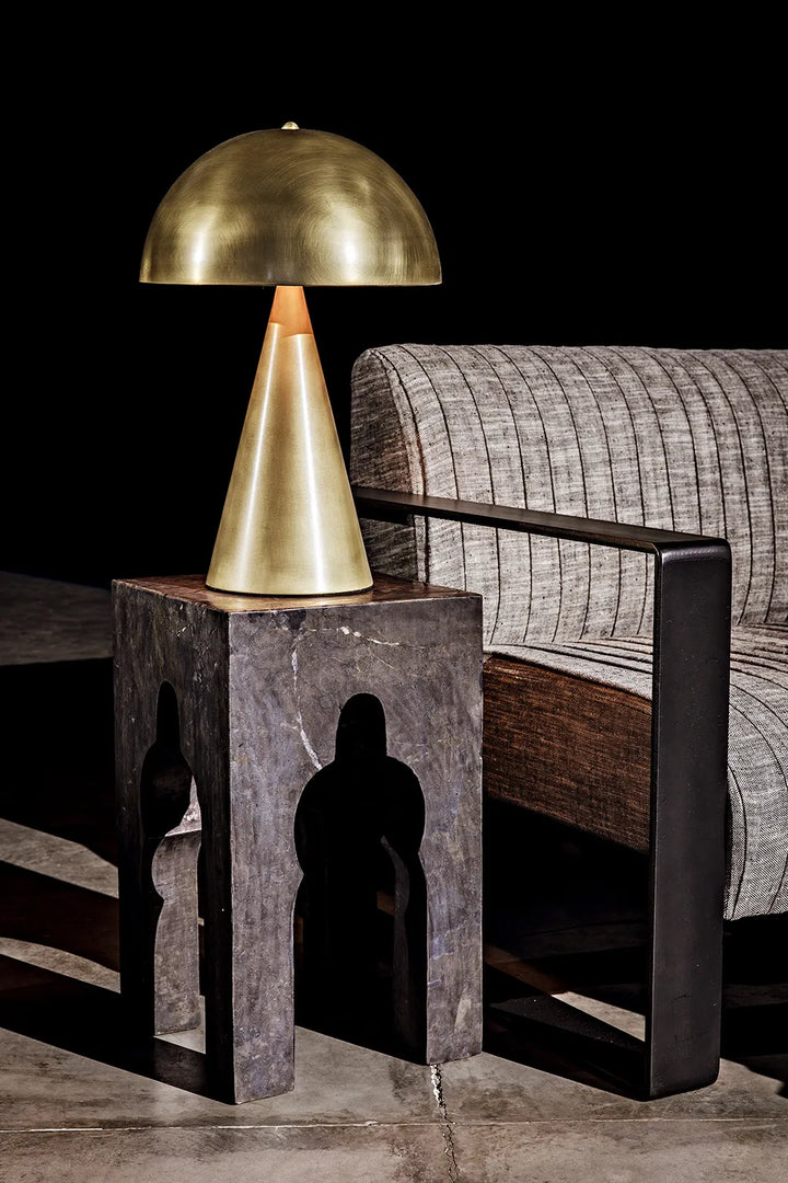 American Home Furniture | Noir - Skuba Table Lamp, Metal with Brass Finish