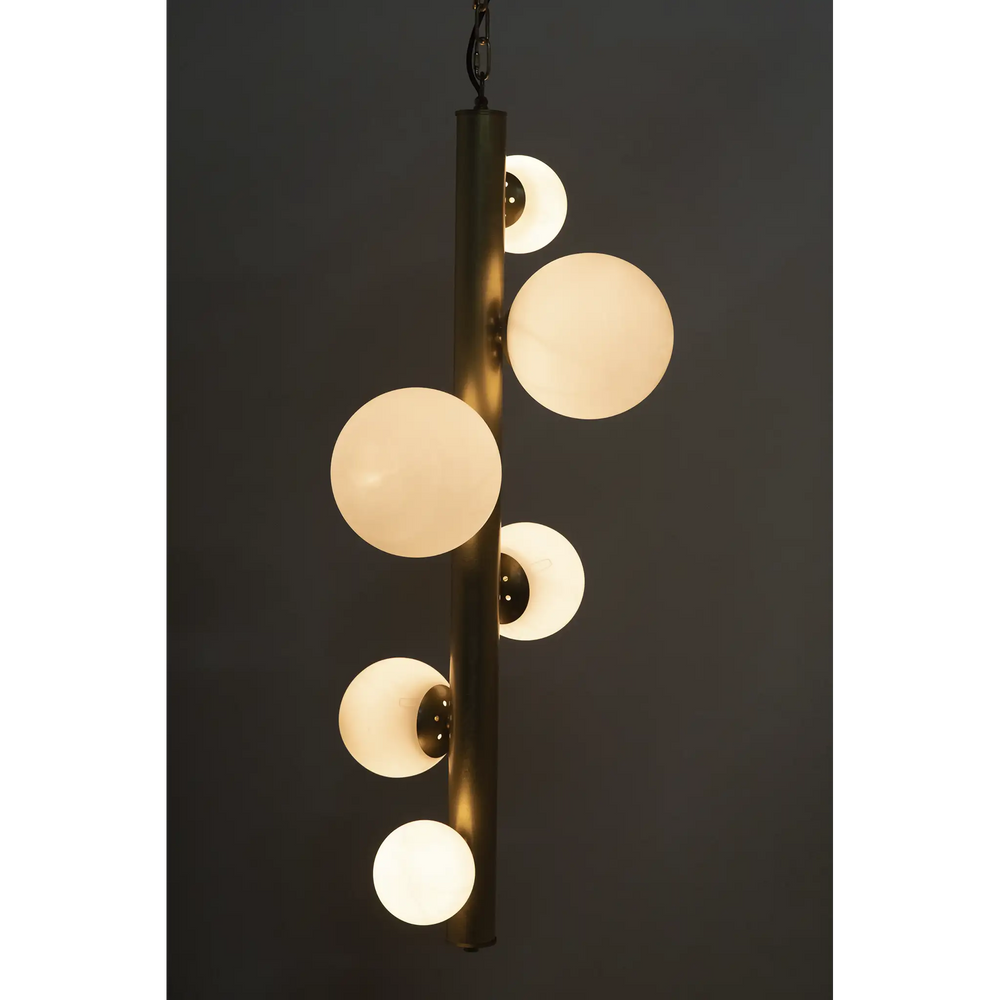 American Home Furniture | Noir - Orellana Chandelier, Metal with Brass Finish