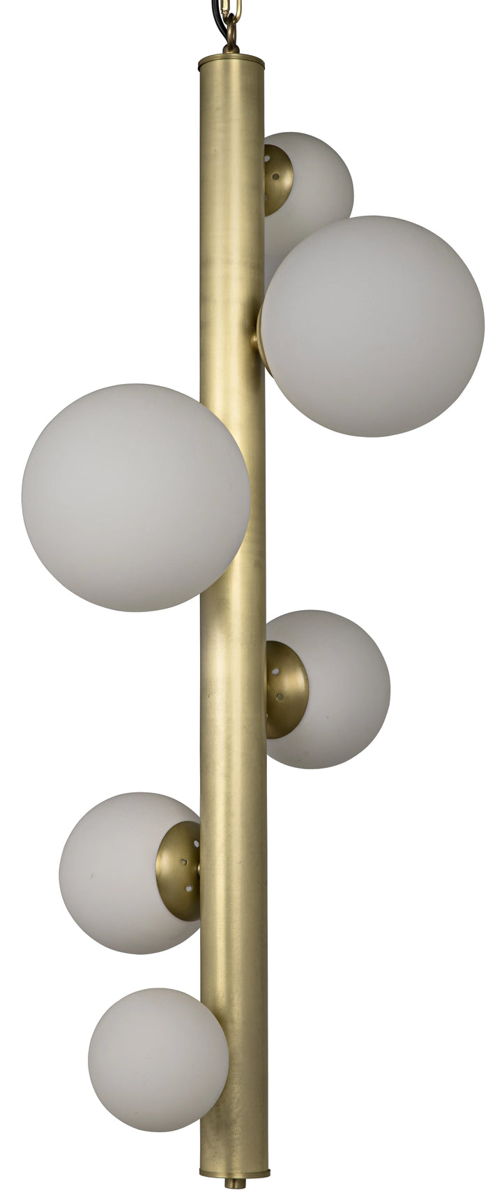 American Home Furniture | Noir - Orellana Chandelier, Metal with Brass Finish