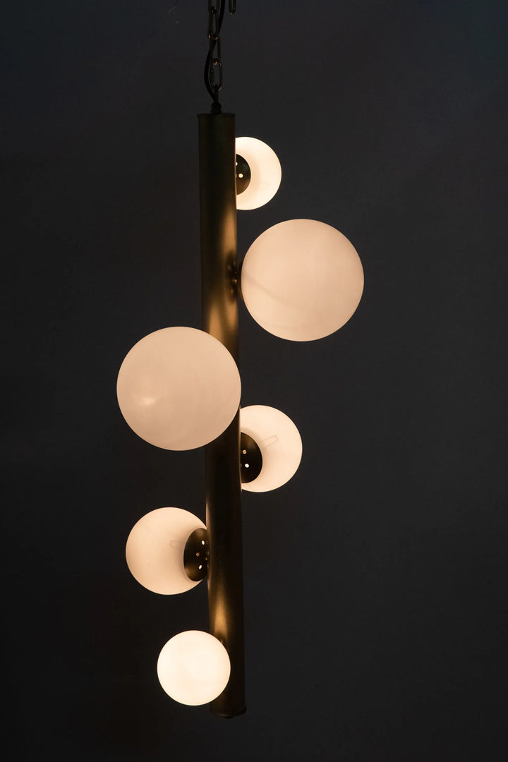 American Home Furniture | Noir - Orellana Chandelier, Metal with Brass Finish