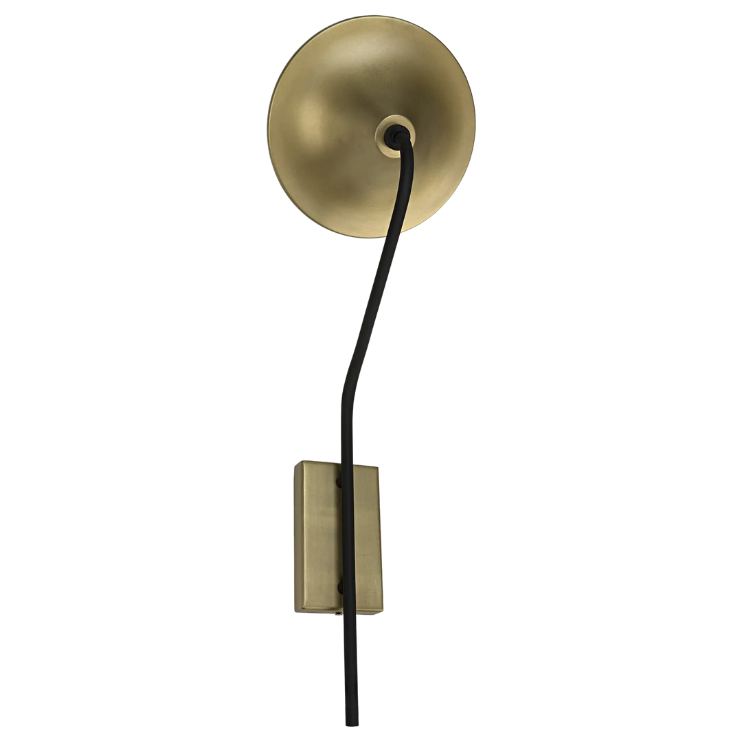 American Home Furniture | Noir - Messala Sconce, Black Steel and Brass Finish