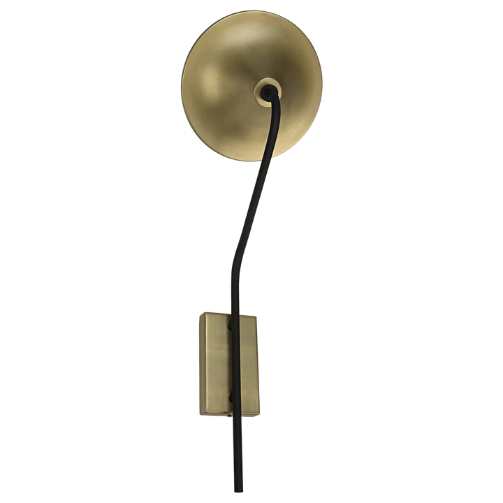 American Home Furniture | Noir - Messala Sconce, Black Steel and Brass Finish