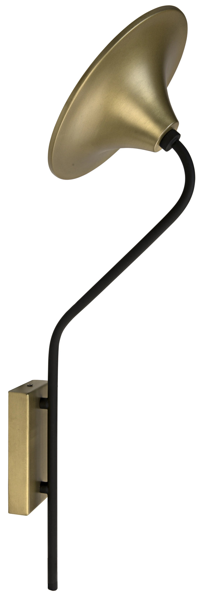 American Home Furniture | Noir - Messala Sconce, Black Steel and Brass Finish