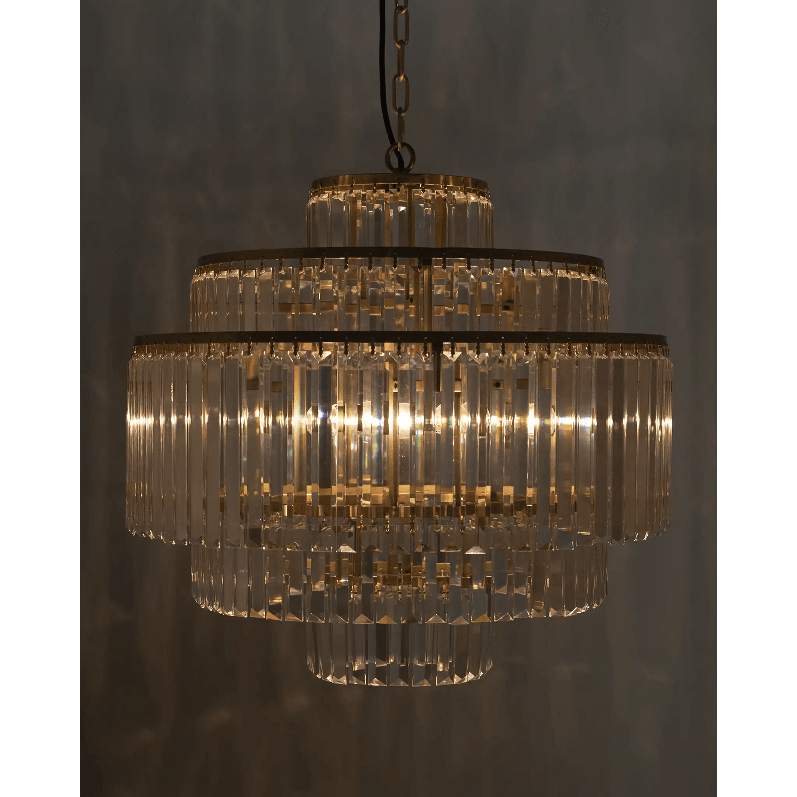 Noir Quintus Chandelier, Metal with Brass Finish CHANDELIERS