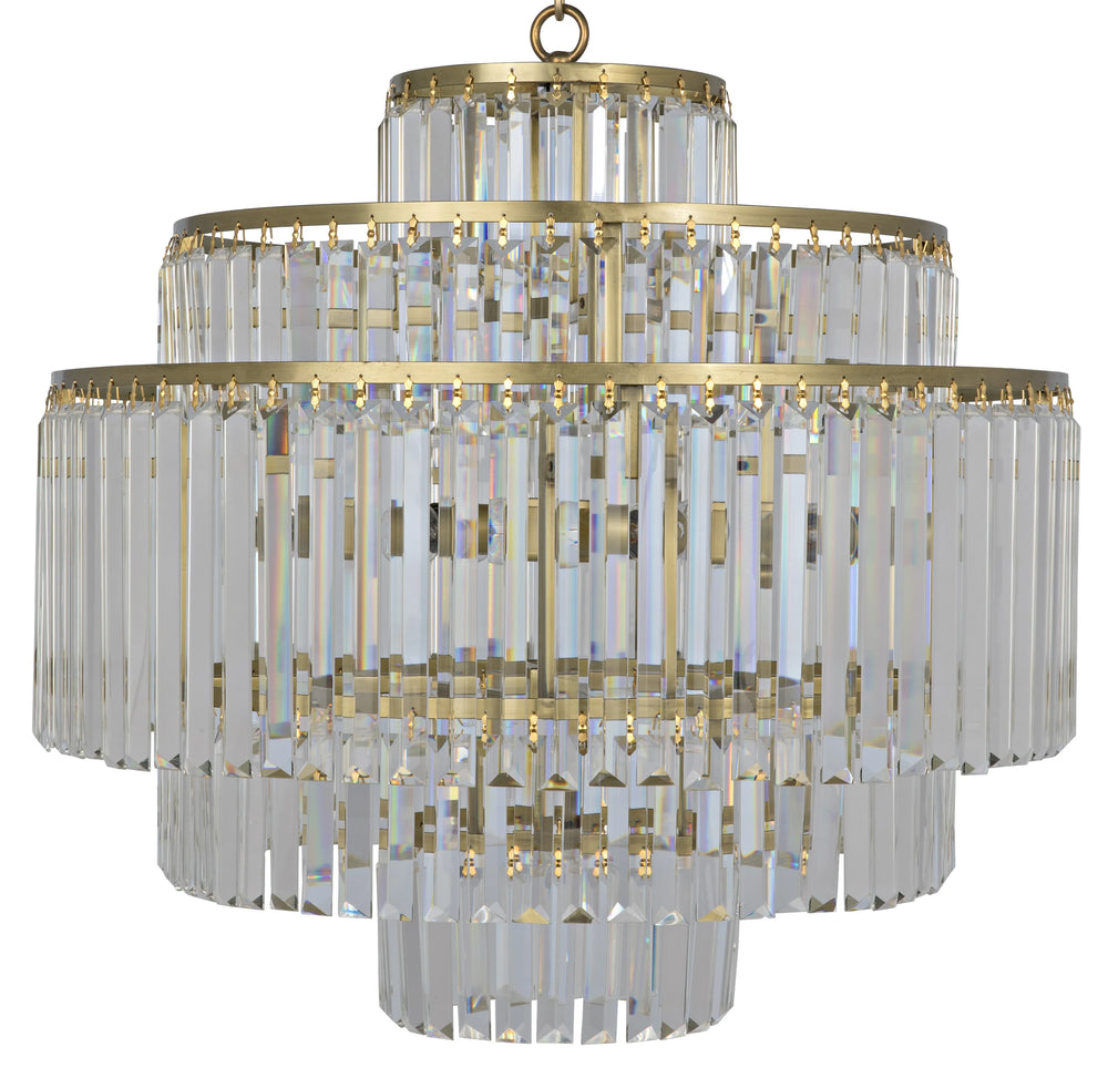 American Home Furniture | Noir - Quintus Chandelier, Metal with Brass Finish