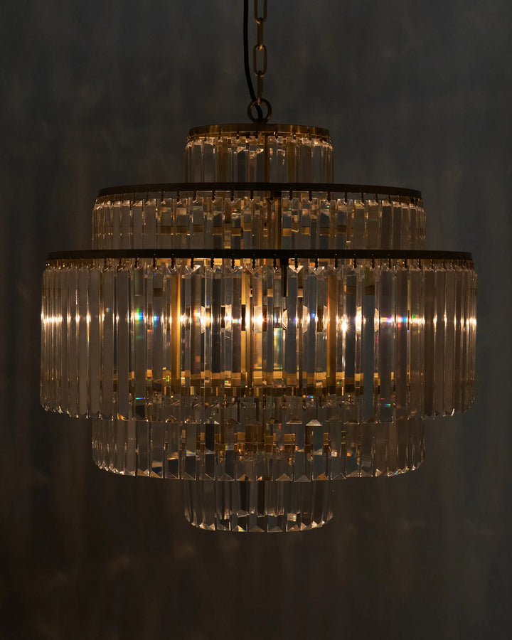 American Home Furniture | Noir - Quintus Chandelier, Metal with Brass Finish