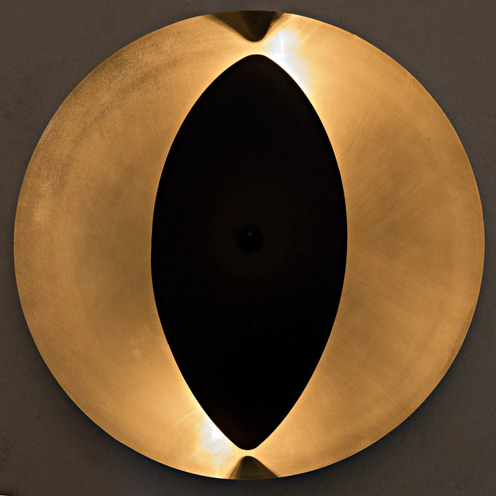 American Home Furniture | Noir - Bengal Sconce, Steel with Brass Finish