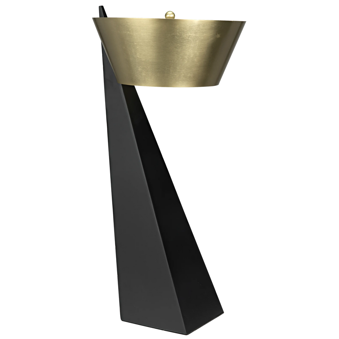 American Home Furniture | Noir - Claudius Table Lamp, Steel with Brass Finish