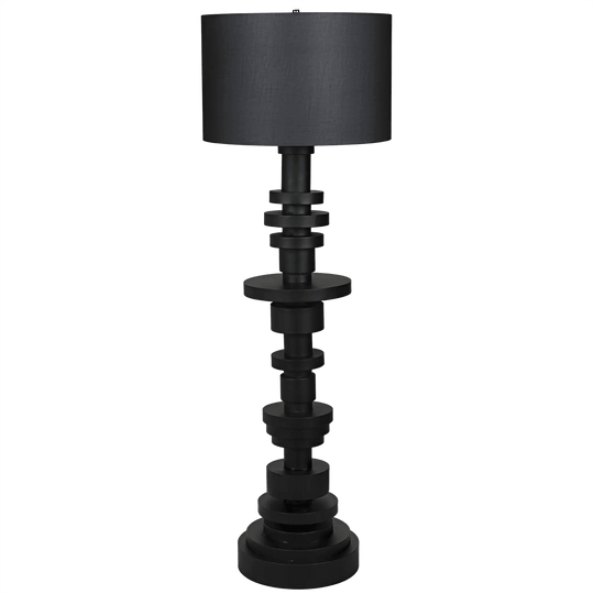 Noir Wilton Floor Lamp with Shade, Black Steel FLOOR LAMPS