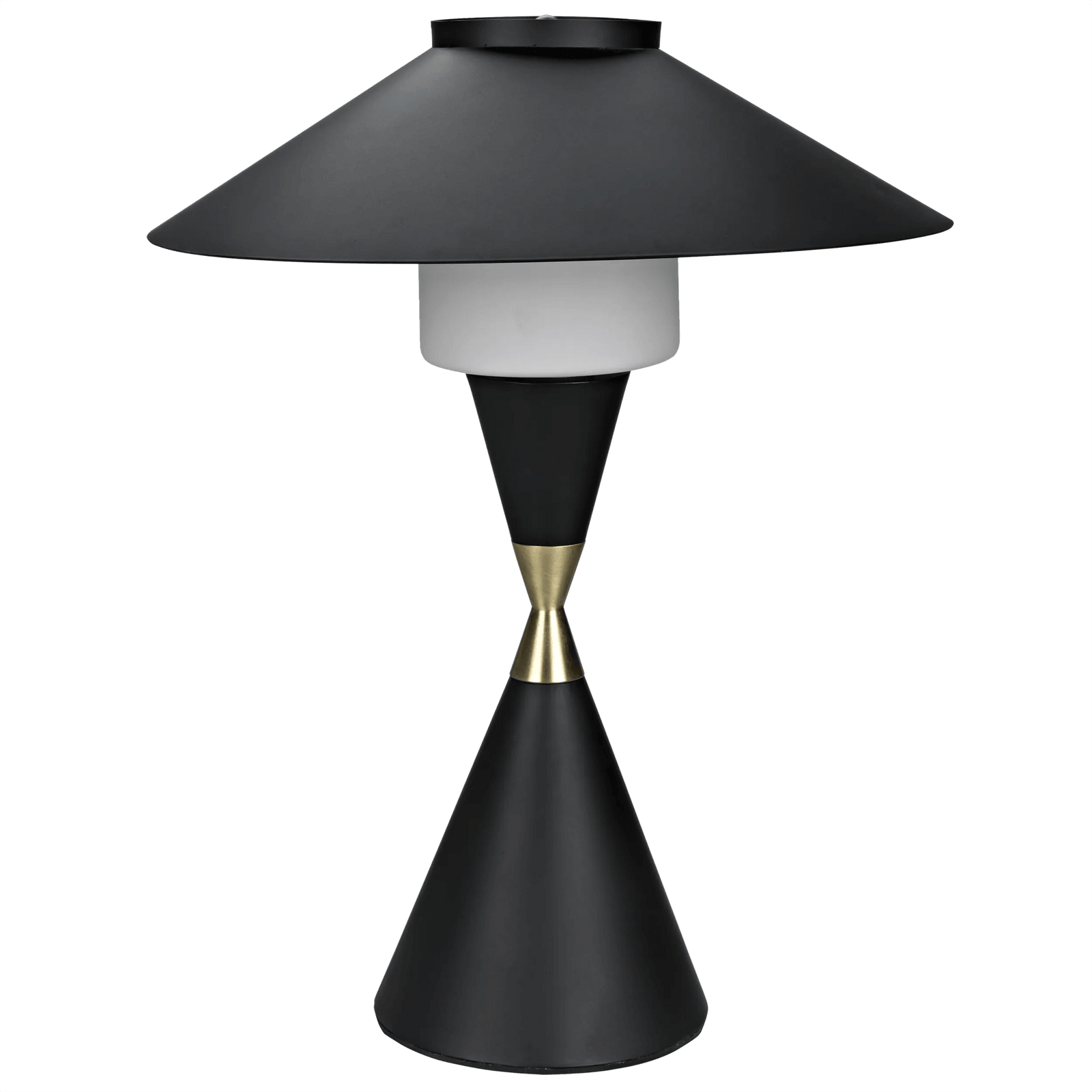 Noir Lucia Table Lamp, Black Steel with Mb Detail TABLE LAMPS