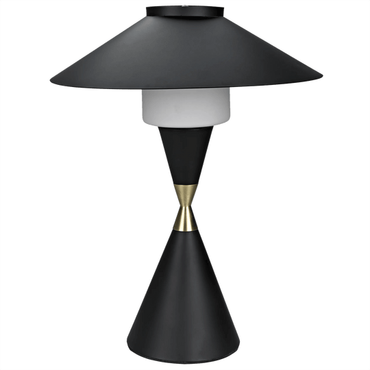 Noir Lucia Table Lamp, Black Steel with Mb Detail TABLE LAMPS
