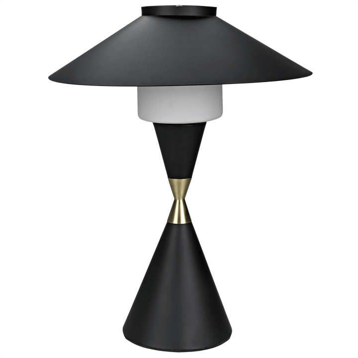 Noir Lucia Table Lamp, Black Steel with Mb Detail TABLE LAMPS