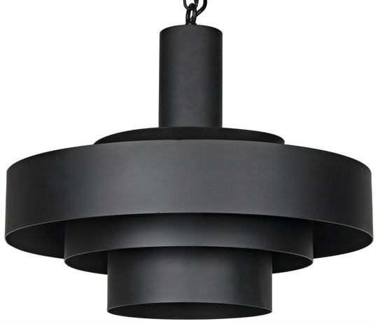 Noir Parlor Pendant, Black Steel PENDANT LIGHTING