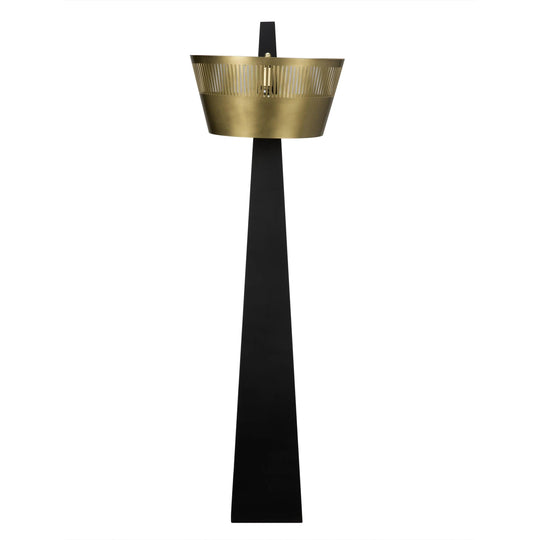 Noir Claudius Floor Lamp, Black of Brass Finished Steel FLOOR LAMPS