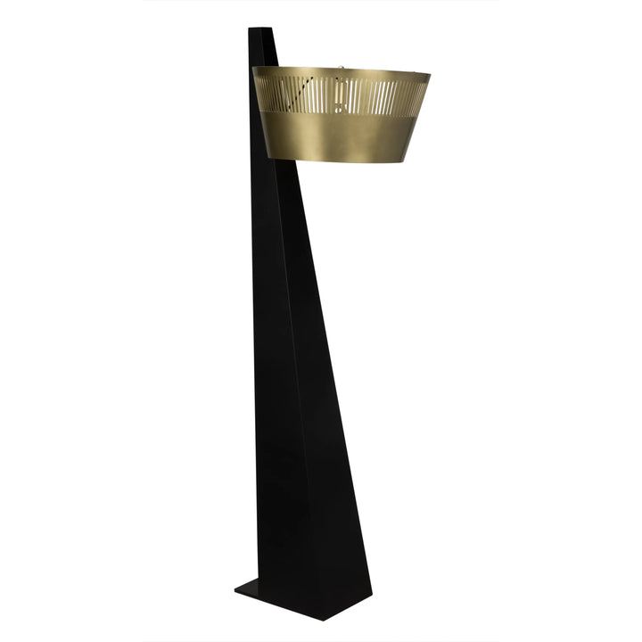 American Home Furniture | Noir - Claudius Floor Lamp, Black of Brass Finished Steel