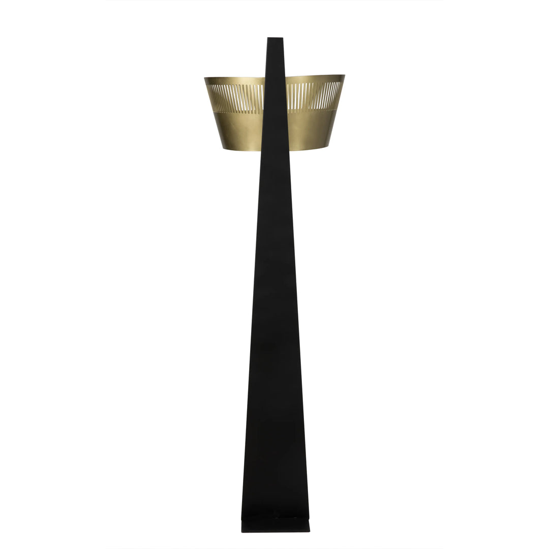 American Home Furniture | Noir - Claudius Floor Lamp, Black of Brass Finished Steel