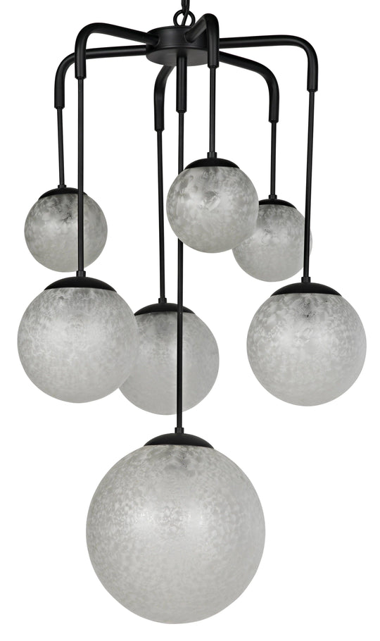 Noir Artemis Chandelier, Steel with Black Finish CHANDELIERS