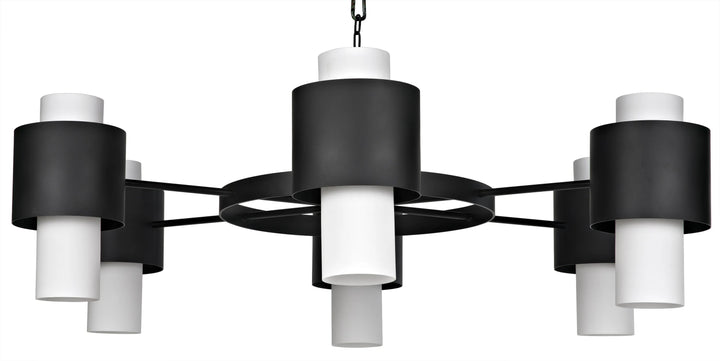 American Home Furniture | Noir - Socrates Chandelier, Steel with Black Finish