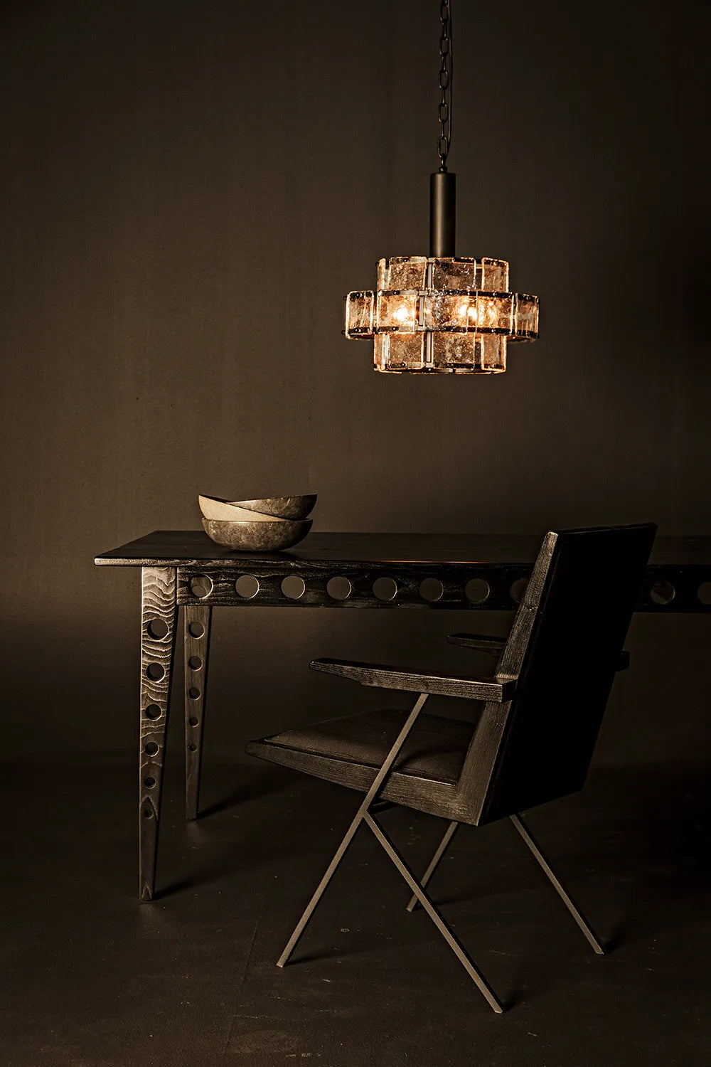 American Home Furniture | Noir - Bergdorf Pendant, Black Steel