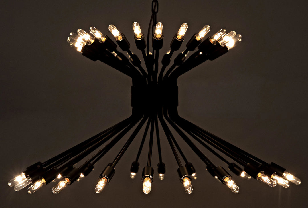 American Home Furniture | Noir - Mancini Chandelier, Black Steel