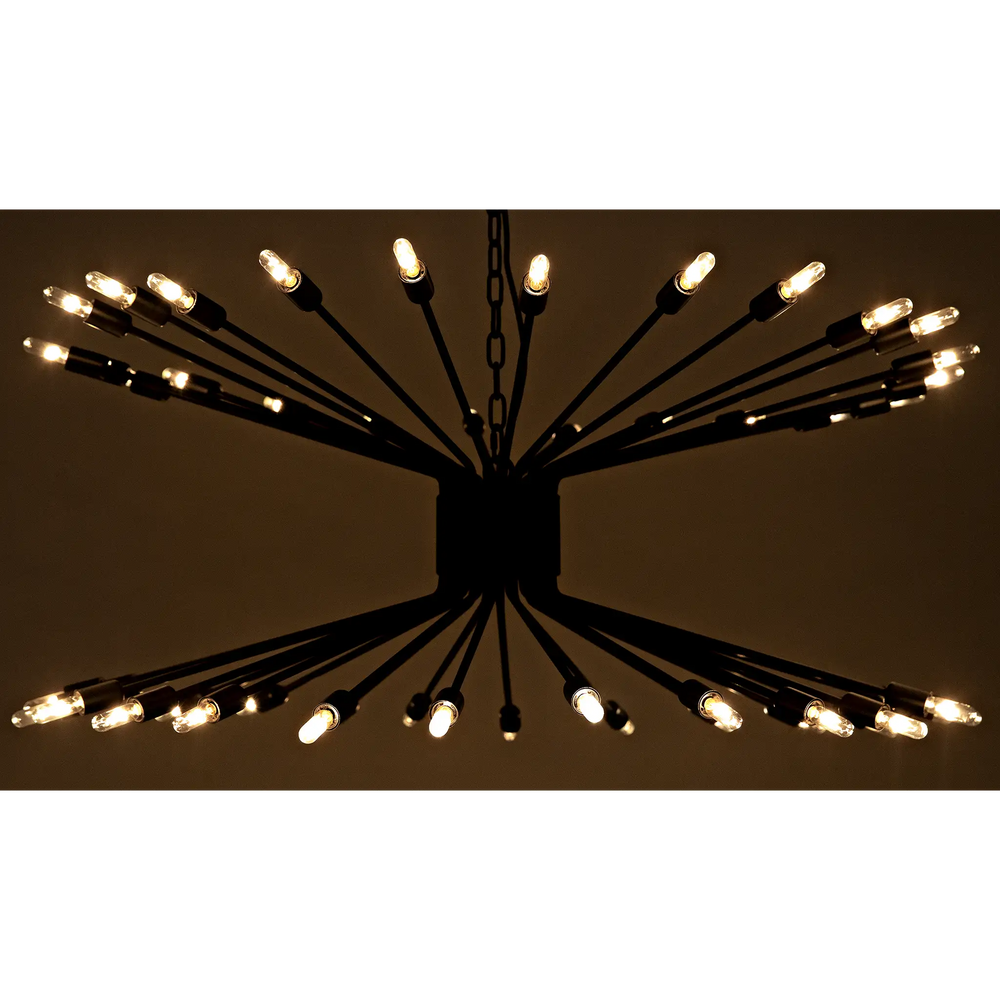 American Home Furniture | Noir - Lampberto Chandelier, Black Steel