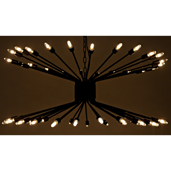 American Home Furniture | Noir - Lampberto Chandelier, Black Steel