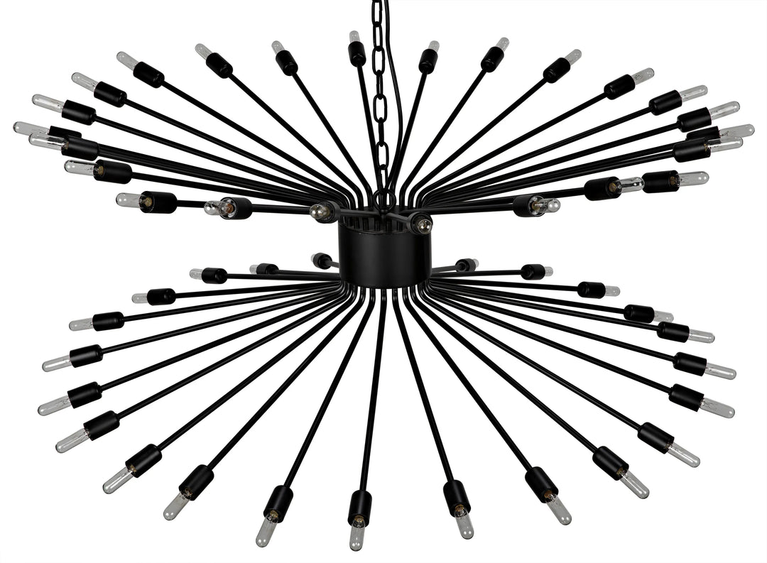 American Home Furniture | Noir - Lampberto Chandelier, Black Steel