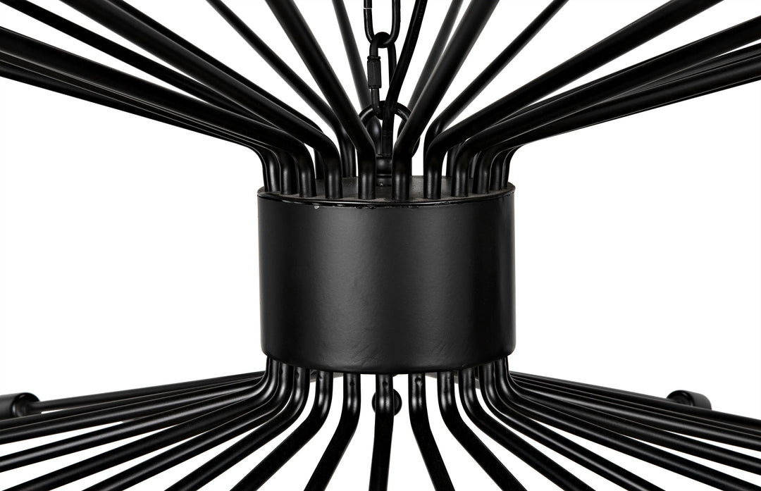 American Home Furniture | Noir - Lampberto Chandelier, Black Steel