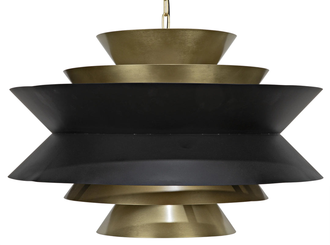 American Home Furniture | Noir - Arion Pendant, Steel with Brass Finish