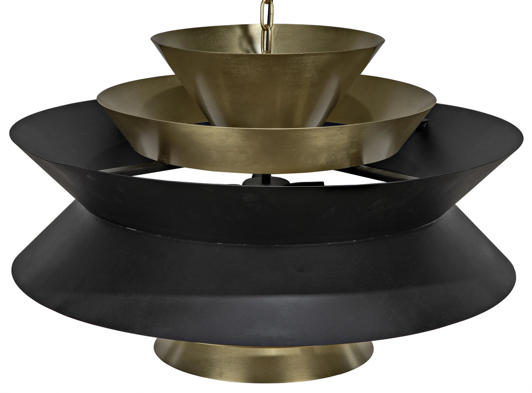 American Home Furniture | Noir - Arion Pendant, Steel with Brass Finish