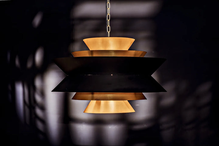 American Home Furniture | Noir - Arion Pendant, Steel with Brass Finish