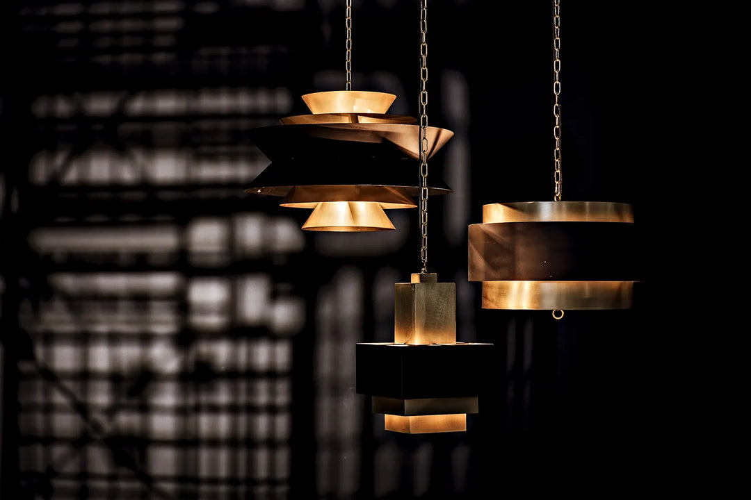 American Home Furniture | Noir - Arion Pendant, Steel with Brass Finish