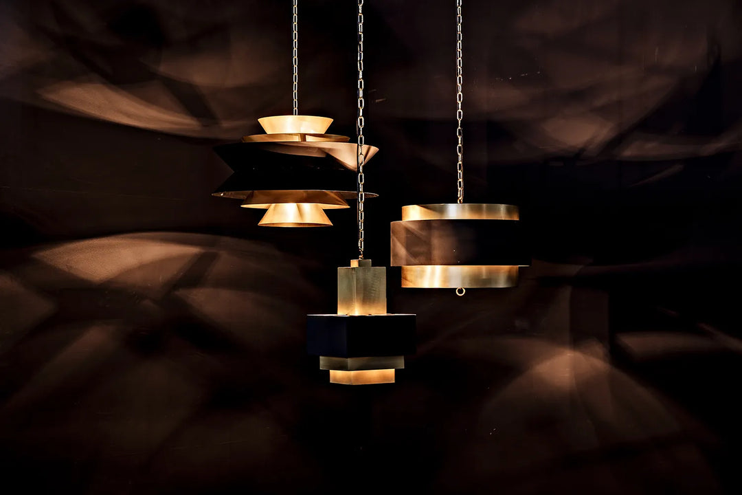 American Home Furniture | Noir - Arion Pendant, Steel with Brass Finish