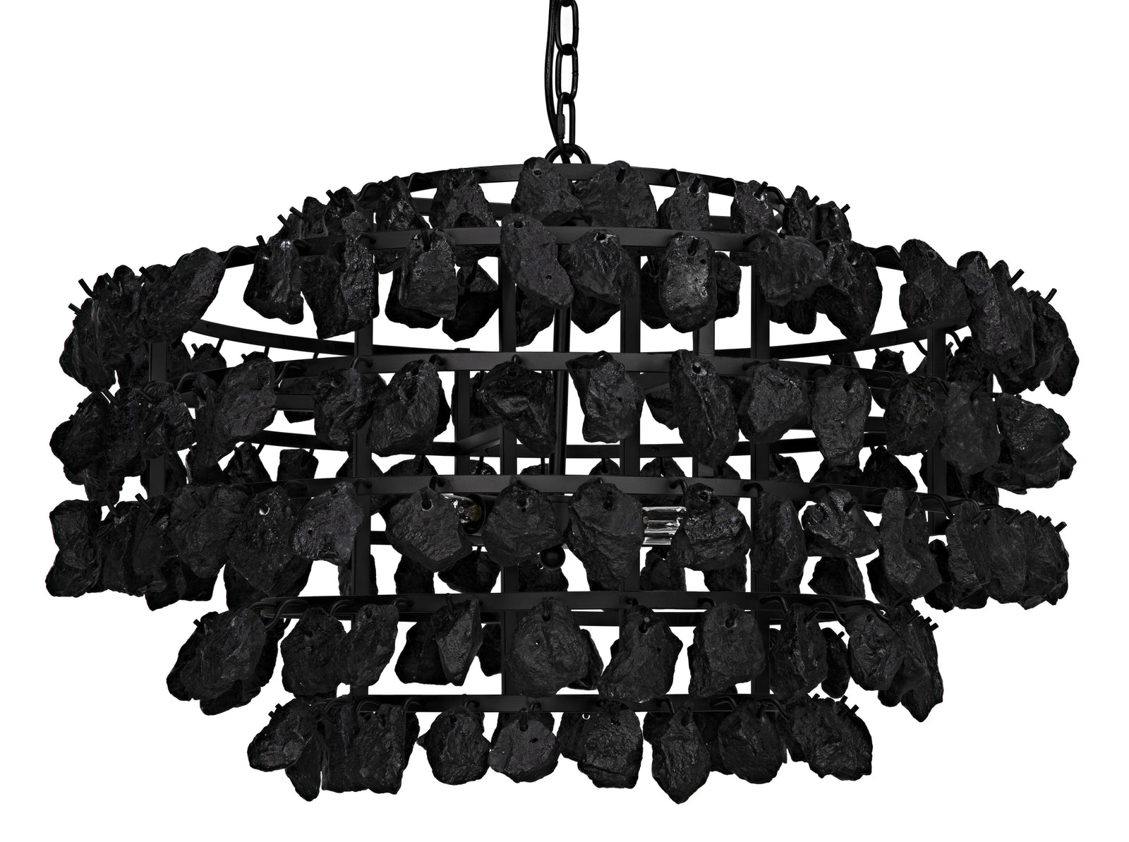 Noir Vulcan Chandelier, Black Steel with Black Glass CHANDELIERS