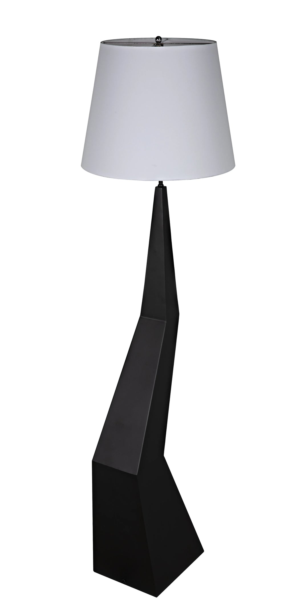 American Home Furniture | Noir - Rhombus Floor Lamp with Shade, Black Metal