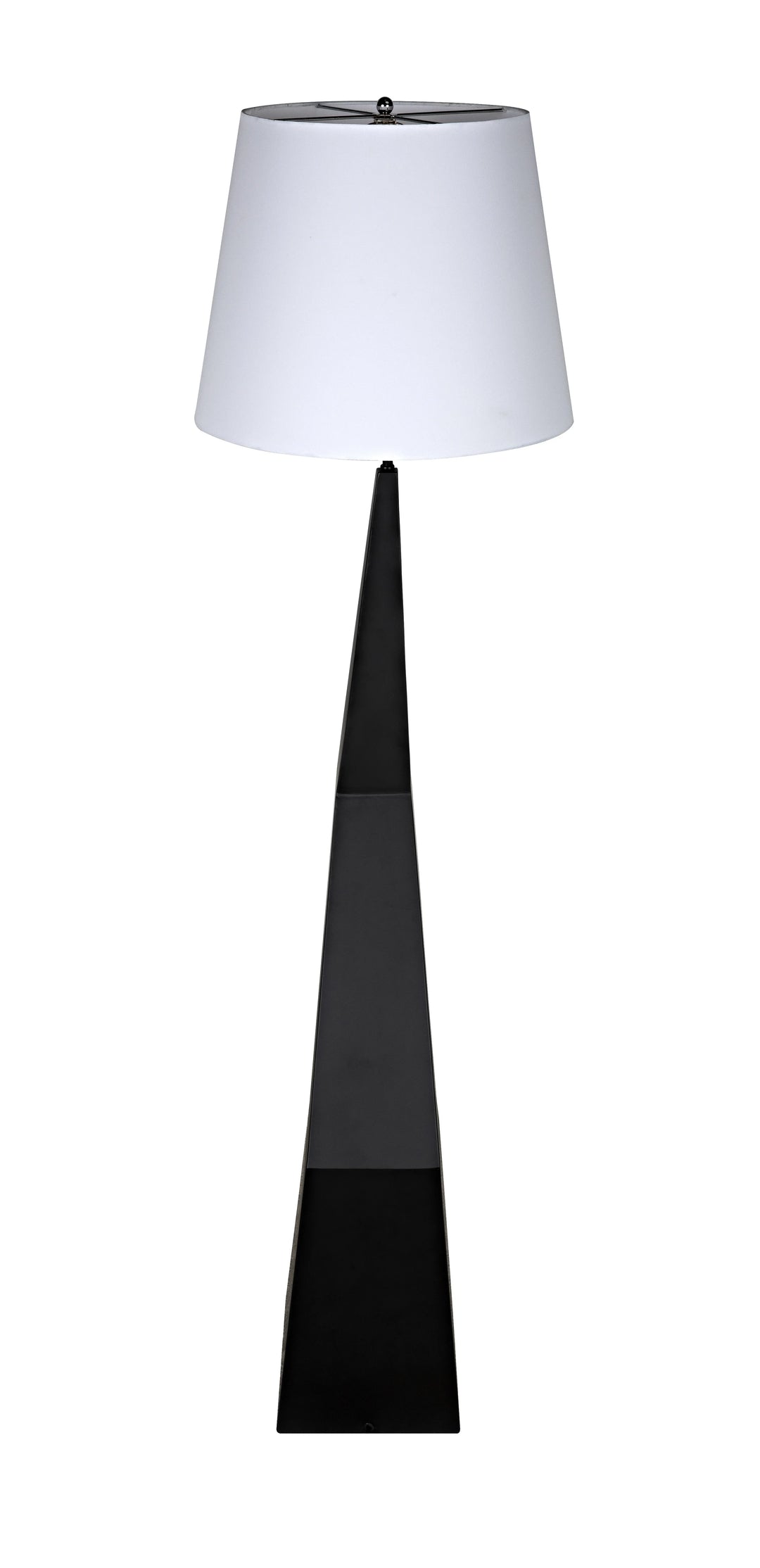 American Home Furniture | Noir - Rhombus Floor Lamp with Shade, Black Metal