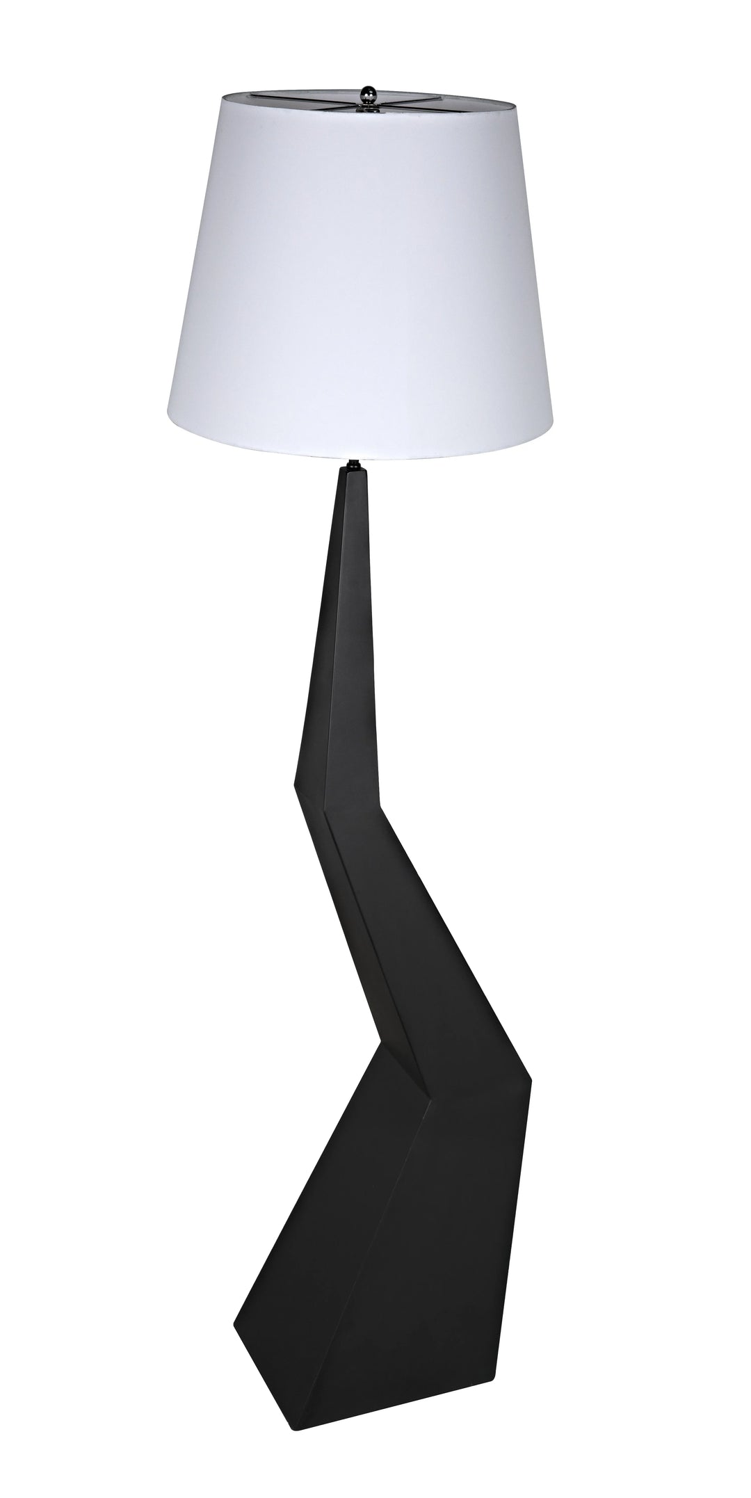 American Home Furniture | Noir - Rhombus Floor Lamp with Shade, Black Metal